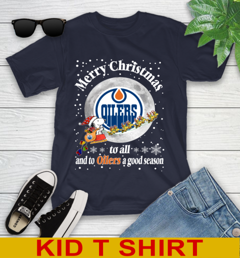 Edmonton Oilers Merry Christmas To All And To Oilers A Good Season NHL Hockey Sports Youth T-Shirt 2