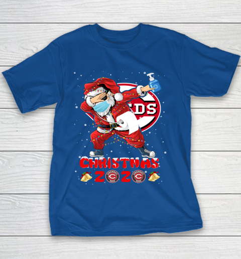 Cincinnati Reds Funny Santa Claus Dabbing Christmas 2020 MLB Youth T-Shirt 6