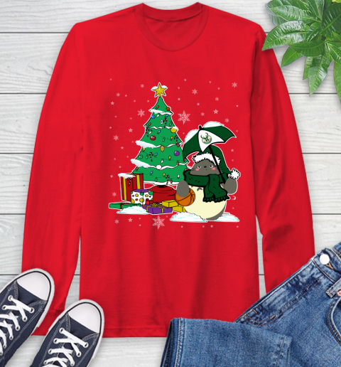 Milwaukee Bucks NBA Basketball Cute Tonari No Totoro Christmas Sports Long Sleeve T-Shirt 11