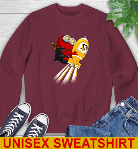 NHL Hockey Pittsburgh Penguins Deadpool Minion Marvel Shirt Sweatshirt 6