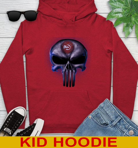 Atlanta Hawks NBA Basketball Punisher Skull Sports Youth Hoodie 11