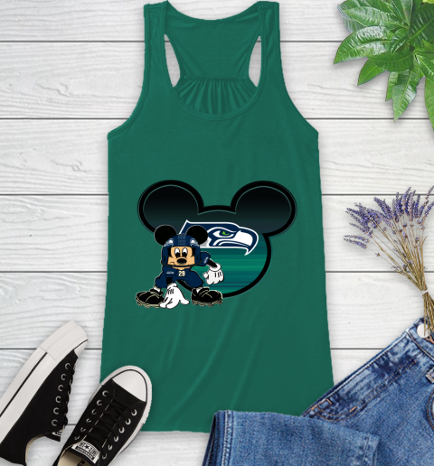 NFL Seattle Seahawks Mickey Mouse Disney Football T Shirt Racerback Tank 7