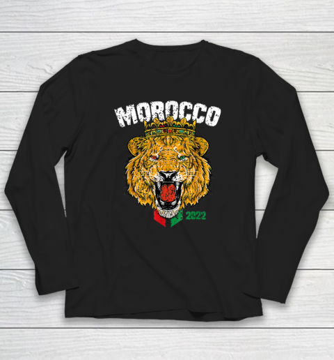 Morocco Lion Flag Sport Soccer Football Proud Long Sleeve T-Shirt