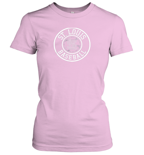 eij2 vintage st louis baseball missouri cardinal badge gift ladies t shirt 20 front light pink