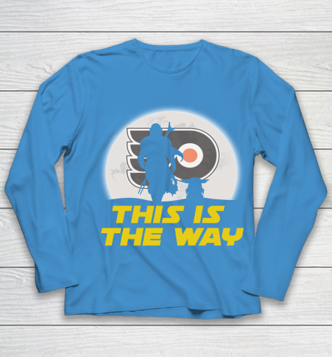 Philadelphia Flyers NHL Ice Hockey Star Wars Yoda And Mandalorian This Is The Way Youth Long Sleeve 5