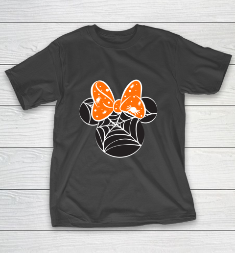 Disney Mickey Friends Halloween Minnie Spider Web Logo T-Shirt