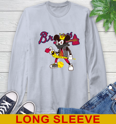 Atlanta Braves MLB Baseball Mickey Peace Sign Sports Long Sleeve T-Shirt 6