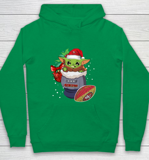 San Francisco 49ers Christmas Baby Yoda Star Wars Funny Happy NFL Youth Hoodie 6