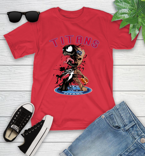 NFL Tennessee Titans Football Venom Groot Guardians Of The Galaxy Youth T-Shirt 10