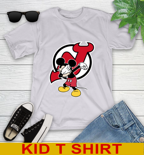 New Jersey Devils NHL Hockey Dabbing Mickey Disney Sports Youth T-Shirt 6 New Jersey Devils NHL Hockey Dabbing Mickey Disney Sports Youth T-Shirt - Image 6