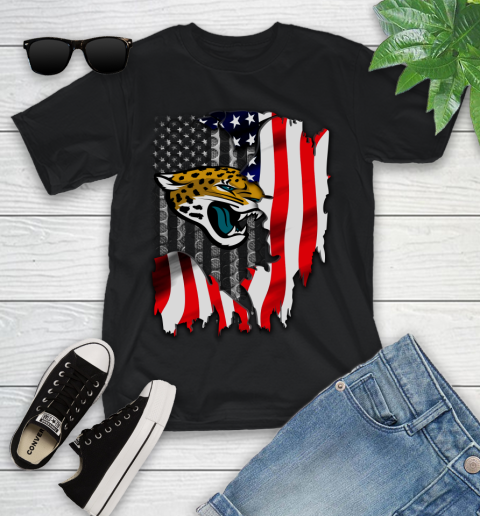 Jacksonville Jaguars NFL Football American Flag Youth T-Shirt