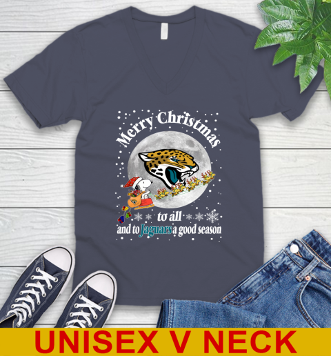 Jacksonville Jaguars Merry Christmas To All And To Jaguars A Good Season NFL Football Sports V-Neck T-Shirt 7
