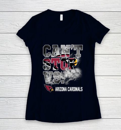 NFL Arizona Cardinals Football Can't Stop Vs Women's V-Neck T-Shirt 2