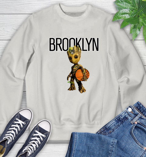 Brooklyn Nets NBA Basketball Groot Marvel Guardians Of The Galaxy Sweatshirt 12