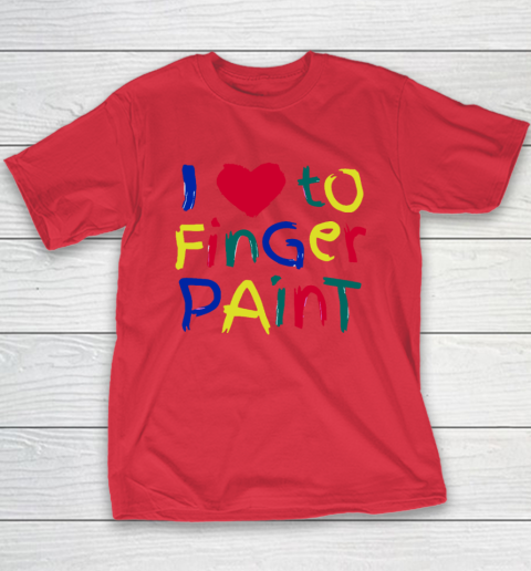 I Heart Love To Finger Paint I'm Paint Cute Couple Valentine Youth T-Shirt 7