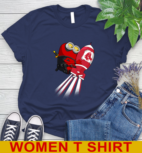 MLB Baseball Boston Red Sox Deadpool Minion Marvel Shirt Women's T-Shirt 12