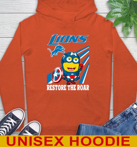 NFL Football Detroit Lions Captain America Marvel Avengers Minion Shirt Hoodie 4
