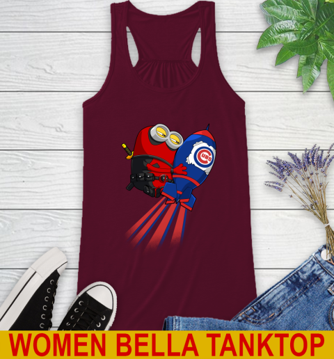 MLB Baseball Chicago Cubs Deadpool Minion Marvel Shirt Racerback Tank - Image 3