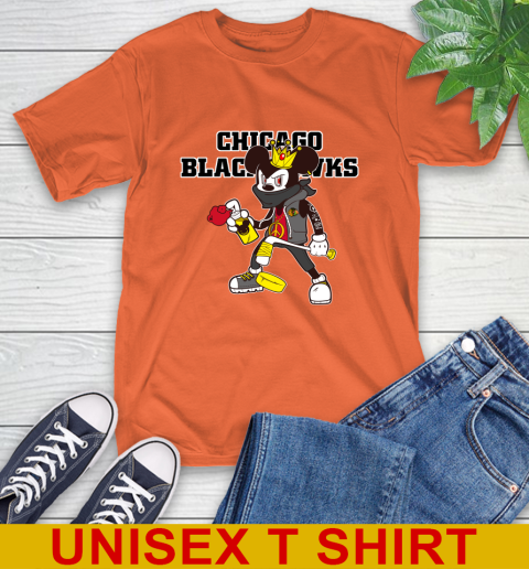 Chicago Blackhawks NHL Hockey Mickey Peace Sign Sports T-Shirt 5