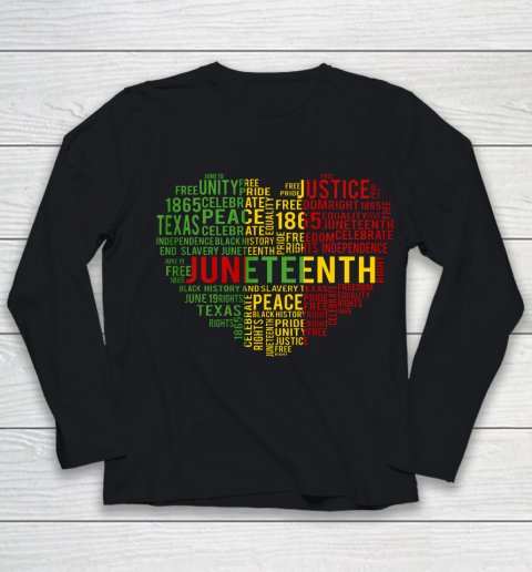Juneteenth Heart Black History Afro American African Freedom Youth Long Sleeve