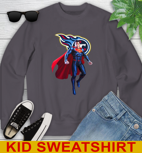 NFL Superman DC Sports Football Tennessee Titans Youth Sweatshirt 6