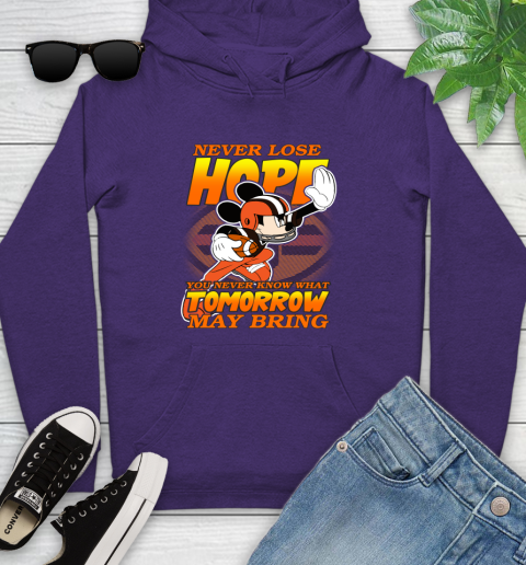 Cleveland Browns NFL Football Mickey Disney Never Lose Hope Youth Hoodie 5