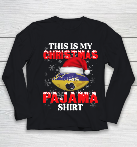 Baltimore Ravens This Is My Christmas Pajama Shirt NFL Youth Long Sleeve