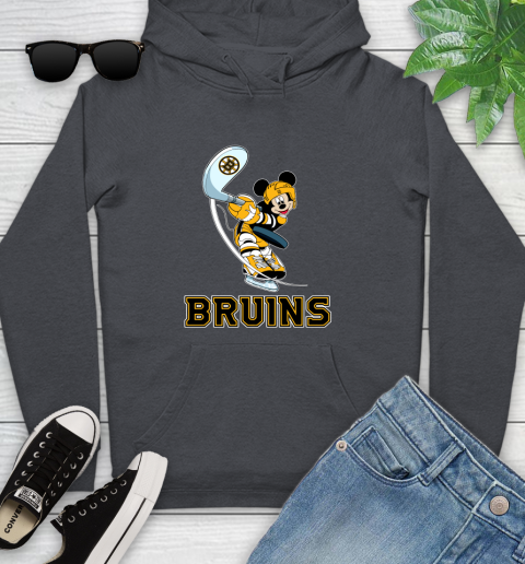 NHL Hockey Boston Bruins Cheerful Mickey Mouse Shirt Youth Hoodie 8