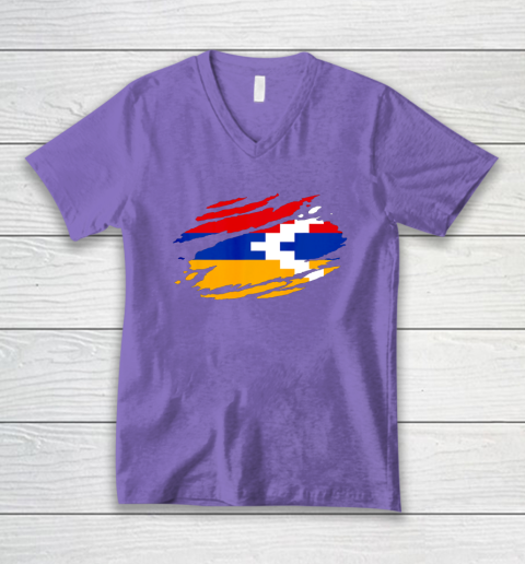 Artsakh Flag Proud Artsakh Support Artsakh Strong Armenia V-Neck T-Shirt 8