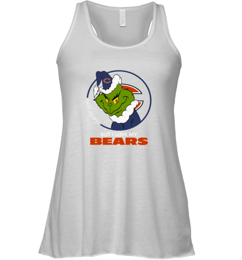 I Hate People But I Love My Chicago Bears Grinch NFL Racerback Tank