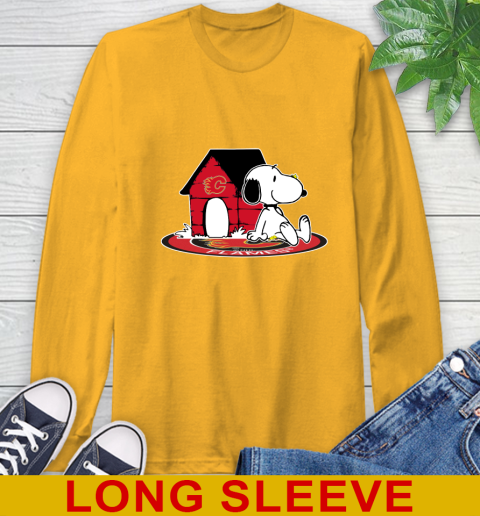 NHL Hockey Calgary Flames Snoopy The Peanuts Movie Shirt Long Sleeve T-Shirt 3