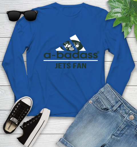New York Jets NFL Football A Badass Adidas Adoring Fan Sports Youth Long Sleeve 10