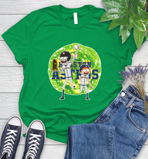MLB Houston Astros Rick And Morty Commissioner's Trophy Baseball Sports Women's T-Shirt 6