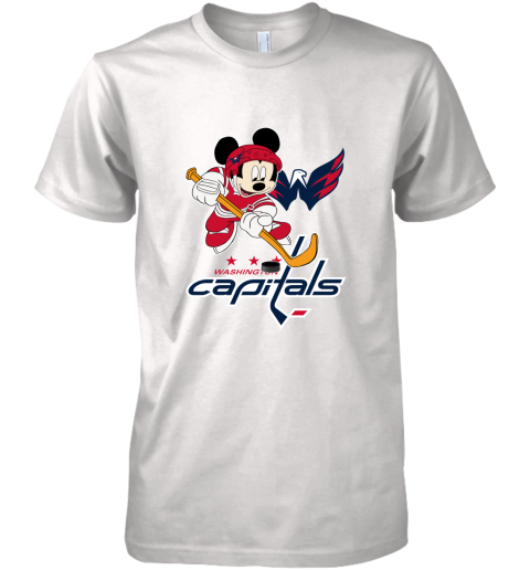 NHL Hockey Mickey Mouse Team Washington Capitals Premium Men's T-Shirt