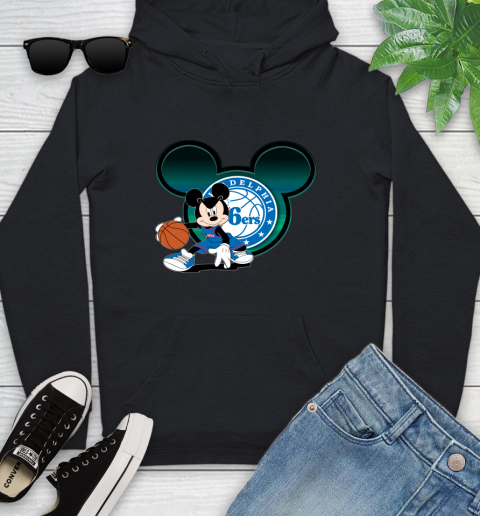 NBA Philadelphia 76ers Mickey Mouse Disney Basketball Youth Hoodie 2