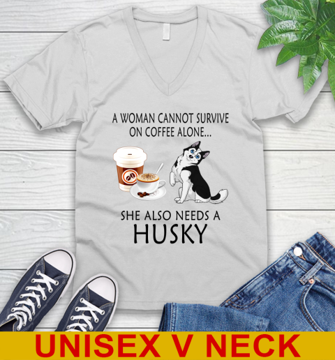 Women cannot survive on coffee alone she also need a HUSKY tshirt 43