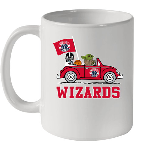 NBA Basketball Washington Wizards Darth Vader Baby Yoda Driving Star Wars Shirt Ceramic Mug 11oz