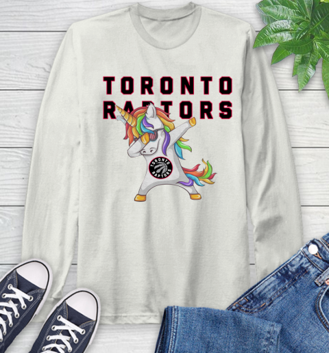 Toronto Raptors NBA Basketball Funny Unicorn Dabbing Sports Long Sleeve T-Shirt 12