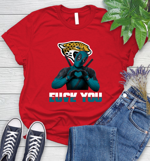 NHL Jacksonville Jaguars Deadpool Love You Fuck You Football Sports Women's T-Shirt 13