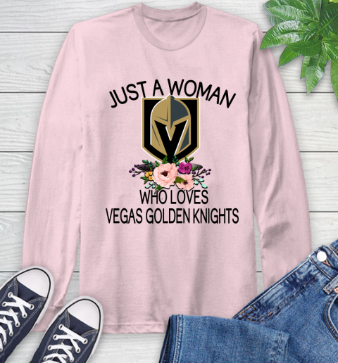 NHL Just A Woman Who Loves Vegas Golden Knights Hockey Sports Long Sleeve T-Shirt 8