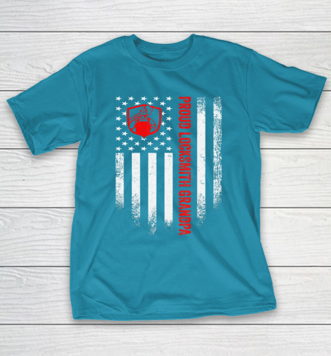 GrandFather gift shirt Vintage USA American Flag Proud Locksmith Grandpa Distressed T Shirt T-Shirt 17
