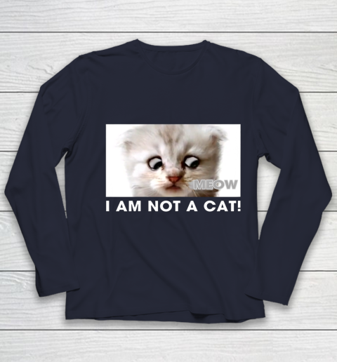I am not a cat shirt funny video zoom call cat Youth Long Sleeve 2