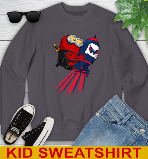 NHL Hockey Washington Capitals Deadpool Minion Marvel Shirt Youth Sweatshirt 5