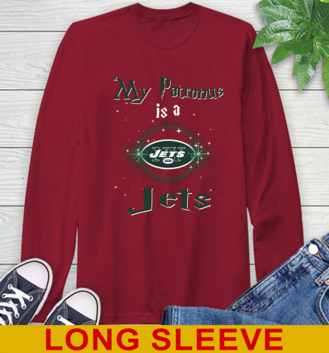 NFL Football Harry Potter My Patronus Is A New York Jets Long Sleeve T-Shirt 9