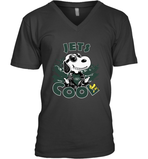 New York Jets Snoopy Joe Cool We're Awesome V-Neck T-Shirt