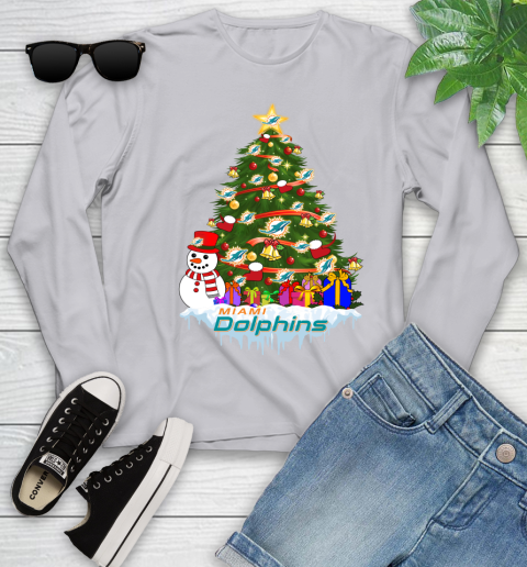 Miami Dolphins Merry Christmas NFL Football Sports Youth Long Sleeve 5