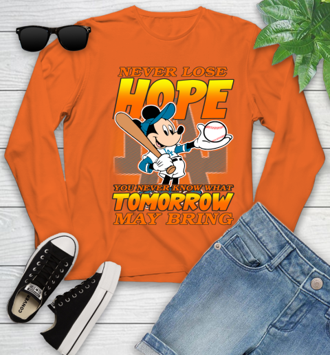 Los Angeles Dodgers MLB Baseball Mickey Disney Never Lose Hope Youth Long Sleeve 3