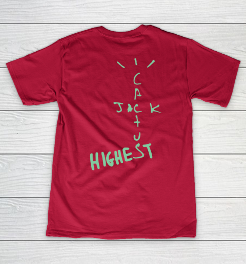 Travis Scott Jordan Cactus Jack Highest Olive Front And Back V-Neck T-Shirt 14