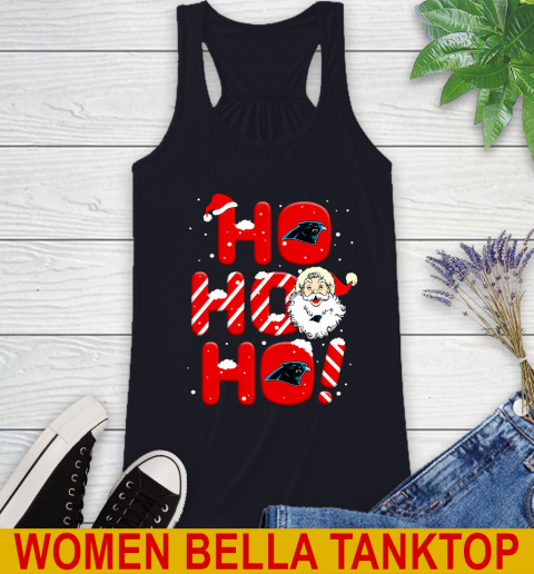 Carolina Panthers NFL Football Ho Ho Ho Santa Claus Merry Christmas Shirt Racerback Tank 8
