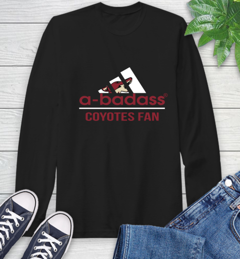 NHL A Badass Arizona Coyotes Fan Adidas Hockey Sports Long Sleeve T-Shirt